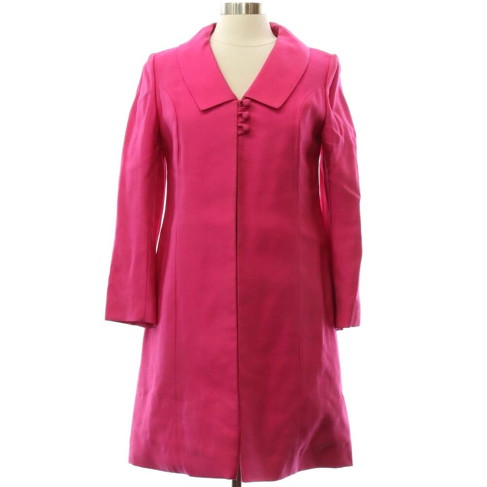 Vintage 60s Pink Swing Coat A-Line Rayon Acetate Women’s Medium Jack Bloom